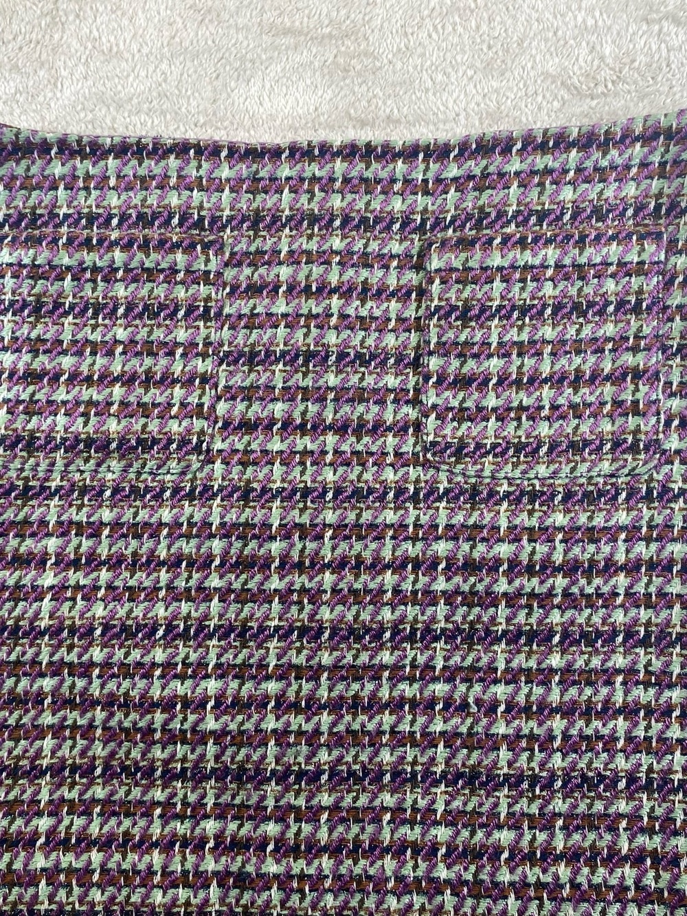 Loft Purple & Mint Houndstooth Tweed Skirt size 10